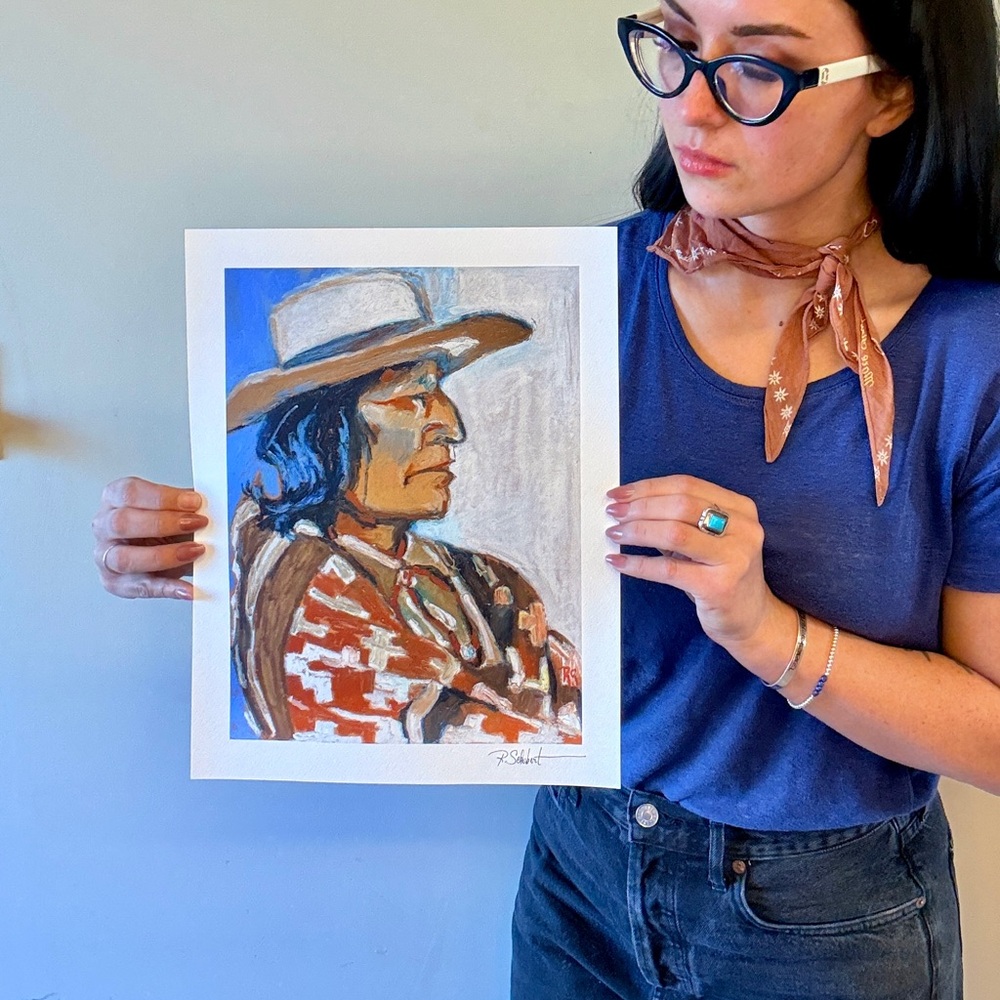 “Nez Perce Native” fine art print by Rhiannon S. | Southwestern Wall Artwork